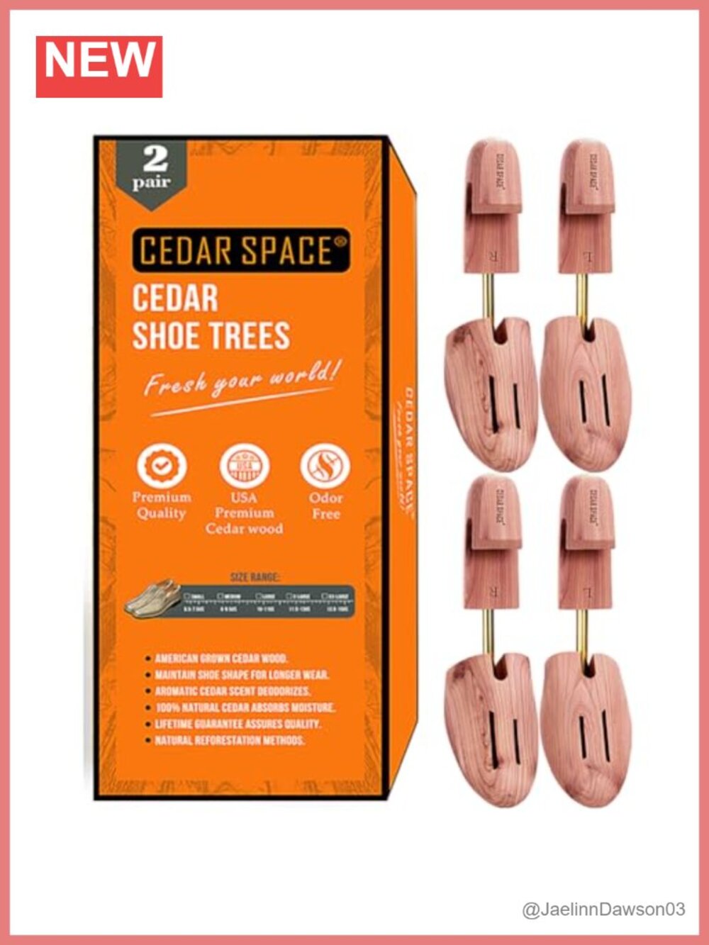 Cedar Shoe Trees Men 6.5-13 Wood Shoe Stretcher Tree Adjustable Shoe Care